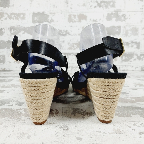 NEW Cole Haan Crystal Pink Leather Buckle Sling Back Summer Wedge Sandals T332 - Picture 6 of 12